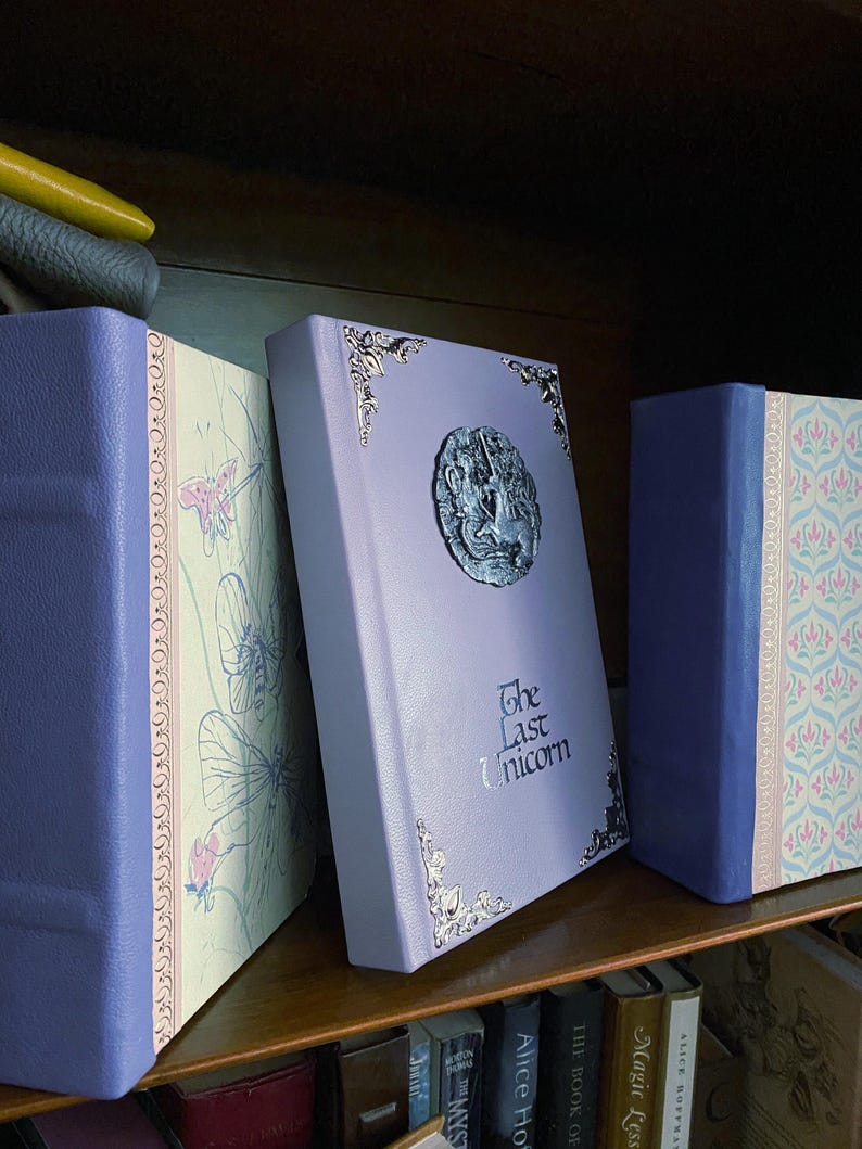 The Last Unicorn Book: Leather Bound, Antique, Lilac Wood Version, (by Peter S. Beagle) image 4