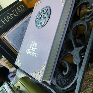 The Last Unicorn Book: Leather Bound, Antique, Lilac Wood Version, (by Peter S. Beagle) image 5