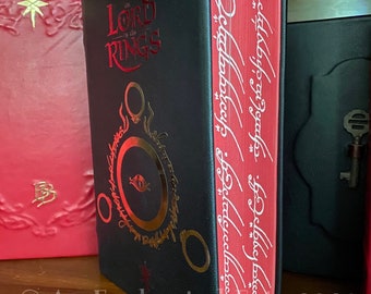 NEW! The Lord of the Rings-(all three books bound in one) Leatherbound Book-with illustrations and Maps and sprayed edges-LOTR