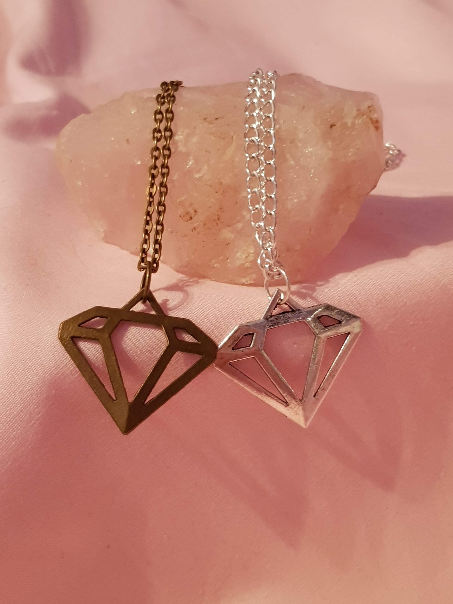 Diamond Necklace Etsy