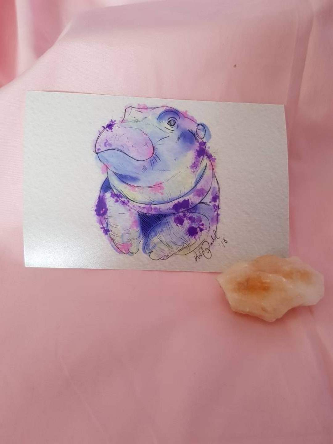 Fiona the Hippo Fiona the Hippo Print Hippo Watercolour - Etsy