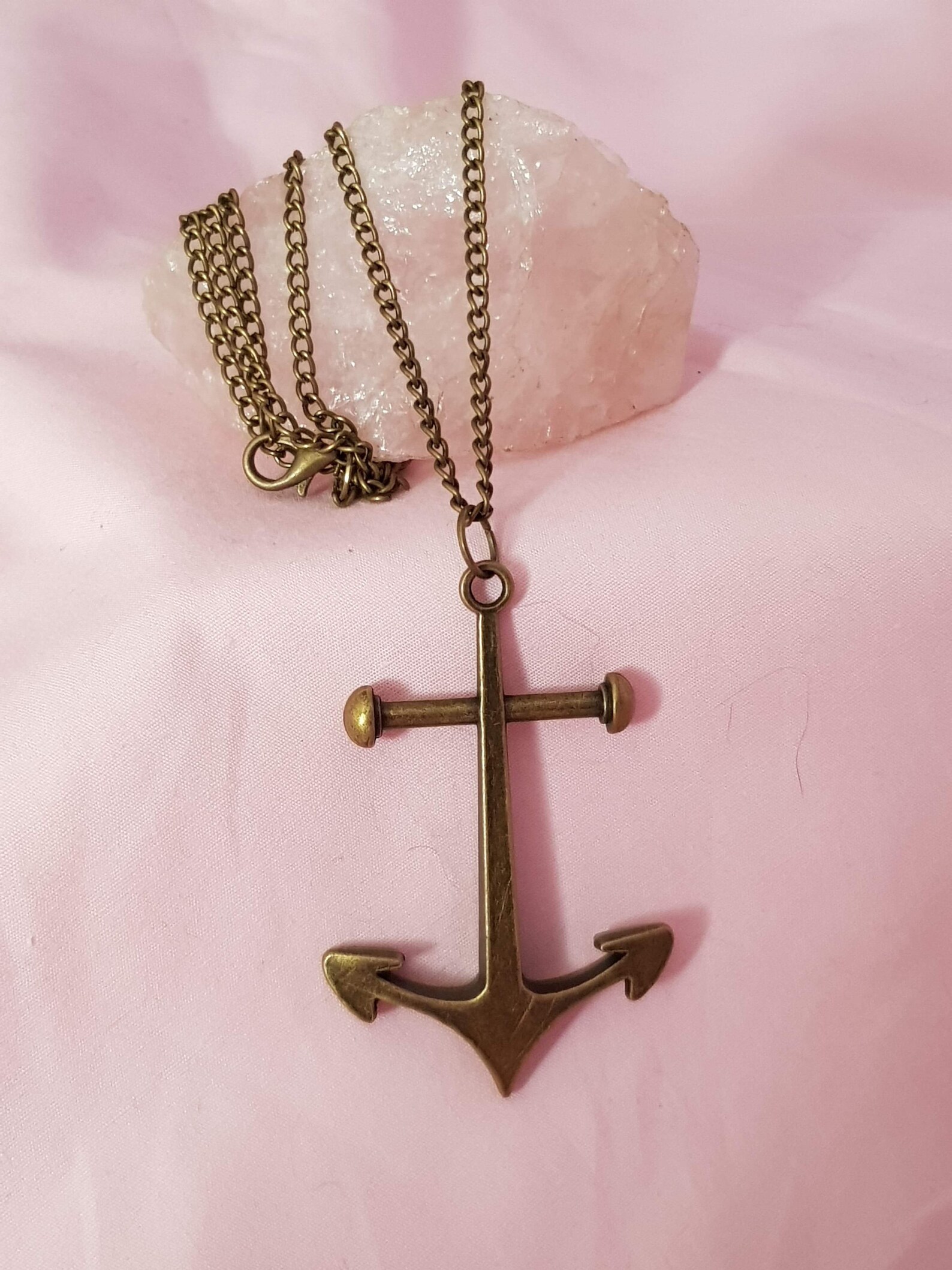 Large Anchor Necklace Etsy
