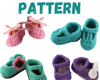 Cute Mary Janes Baby Booties Easy CROCHET PATTERN