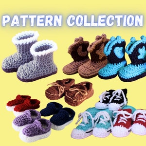 Acogedores botines de bebé de ganchillo hechos a mano - Colección de patrones n.° 2