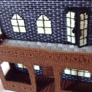 Cute Halloween Haunted House Dollhouse Plastic Canvas PDF PATTERN image 3