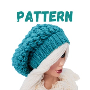 Slouch Crochet Beanie Hat Easy CROCHET PATTERN