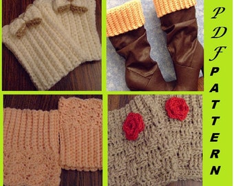 Boot Cuffs, 3 Styles DIY CROCHET PATTERN