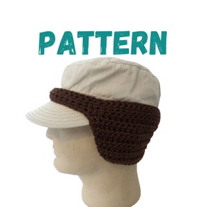 Ear Warmer for Baseball Hunting Hat Cap CROCHET PATTERN