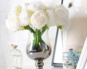 Silk Peony Bouquet Quality Wedding Flowers 5 Heads Artificial Peonies Bouquet For Bridal Bridesmaids Bouquet DIY Flowers Centerpieces