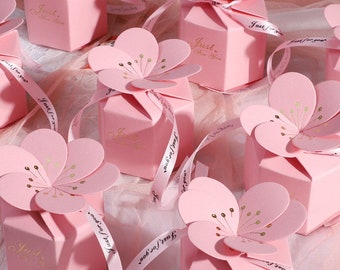 50pcs  Candy Box  Pink Cherry Blossom Wedding Favor Box Marriage Party Boxes Gift Box Bridal Shower Baby Shower Decoration
