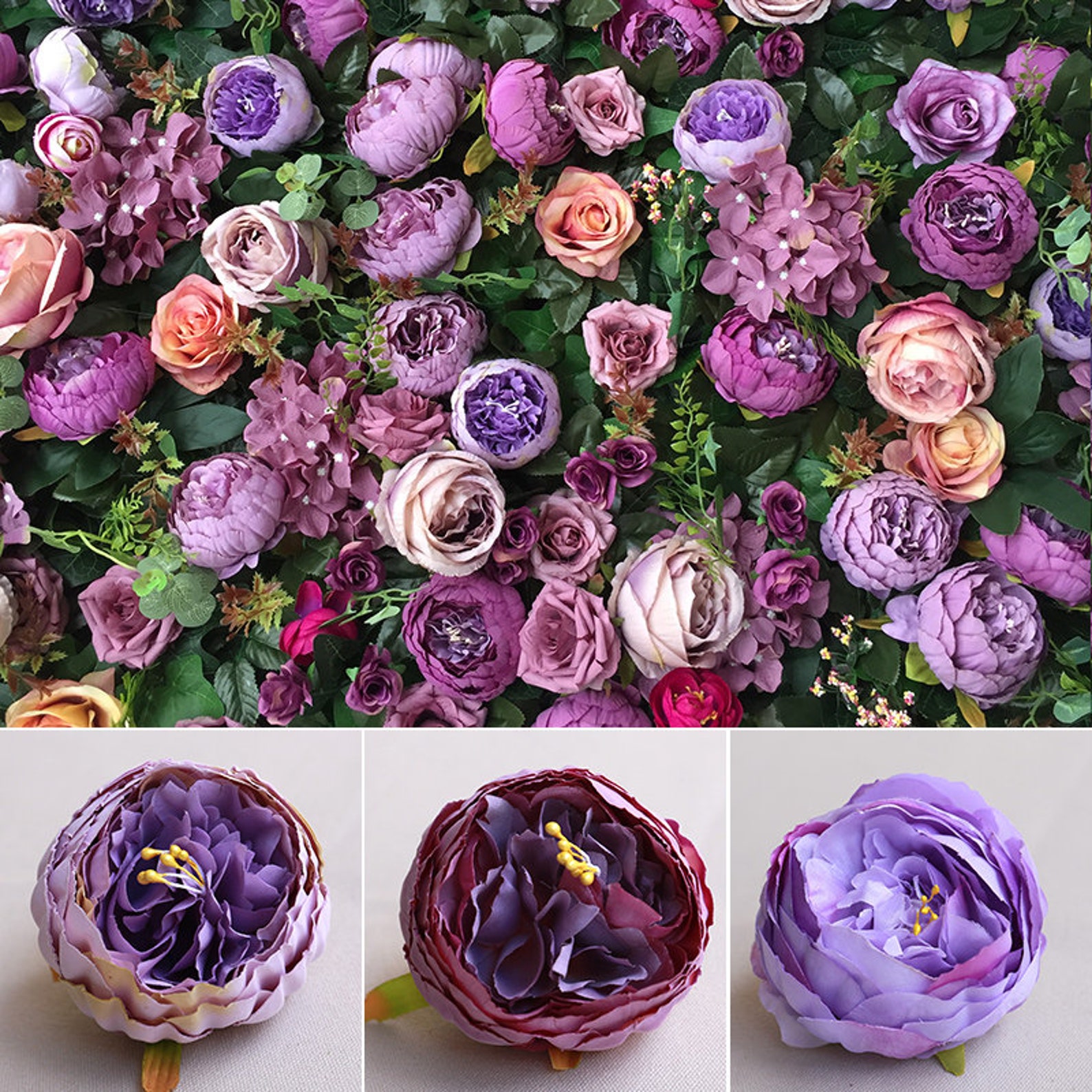 Wholesale 50 Heads Artificial Simulation Silk Peony Camellia Flower ...