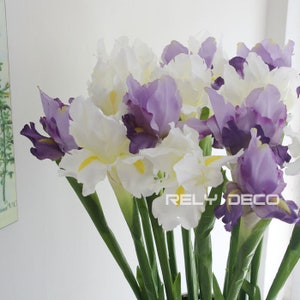 10 peças íris mesa central de casa decorada floral simulação artificial íris flores comprimento 70cm/27,56 polegadas