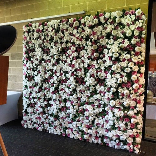White Fake Flower Wall for Out Wedding Photography Backdrop Etsy