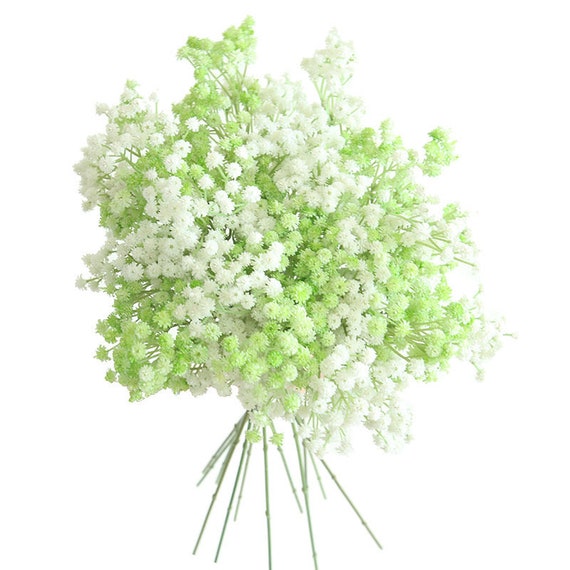 15 Steli Fiori Artificiali Baby Breath – Seta Finta Touch Real, Bouquet Fai Da Te Per Matrimoni E Decorazioni, Giallo