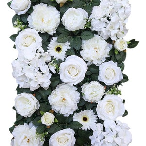 White Flower Wall Green Plants Wall For For Romantic Wedding Photography Special Event Decor Fake Flower Plants Panels 40*60cm