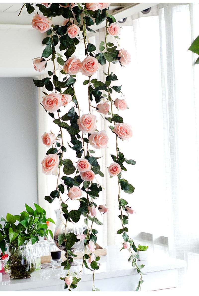 High Quality Artificial Flower Garland Simulation Vine Rose Etsy