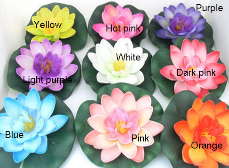 Pink 12 PCS Artificial PE Foam Lotus Flowers Water Lily Etsy Australia