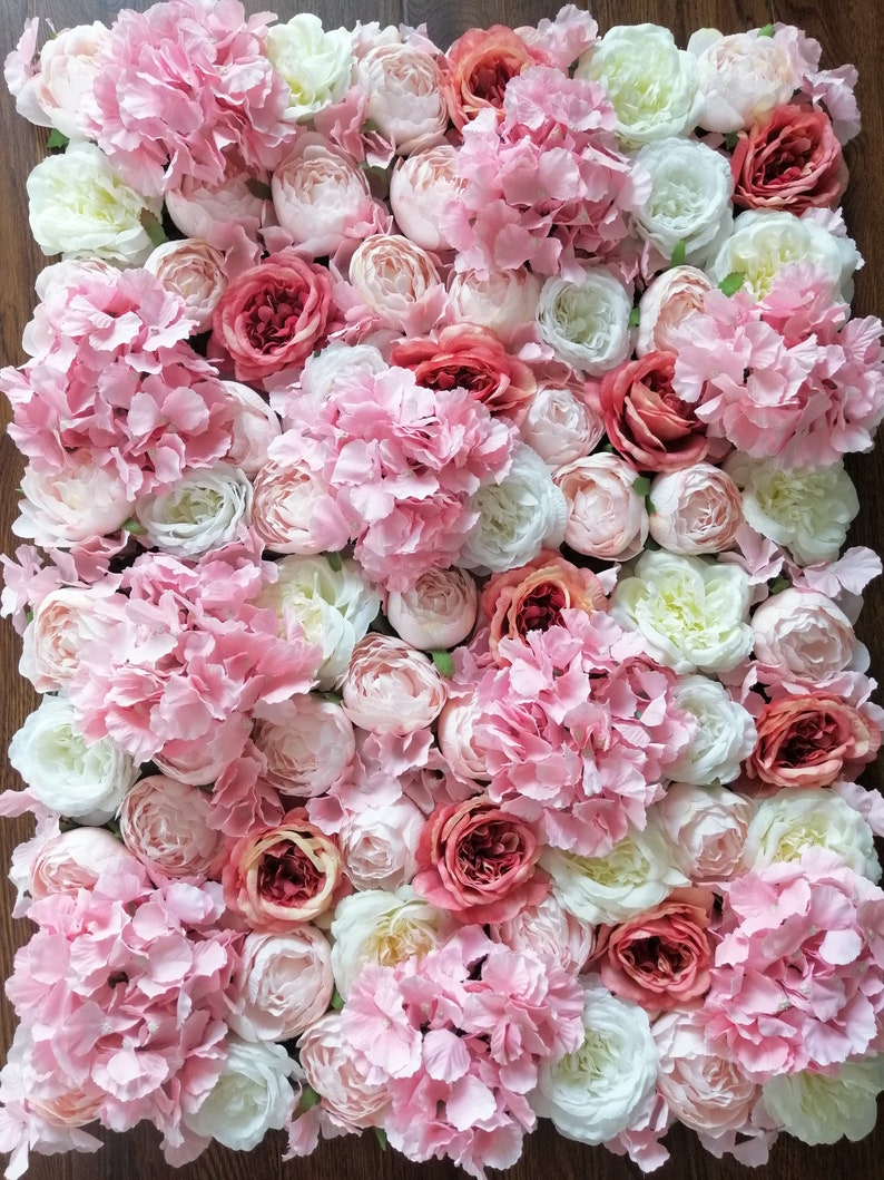 Simulation Hydrangea Peony Flowers Wall Background For Wedding | Etsy