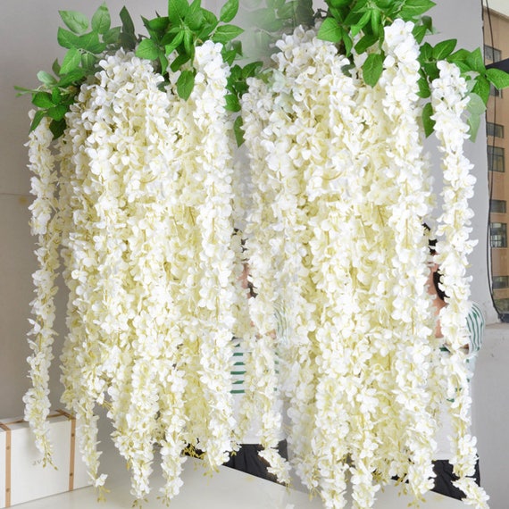 White Wisteria Garland 70 Hanging Flowers 5pcs for Etsy Canada