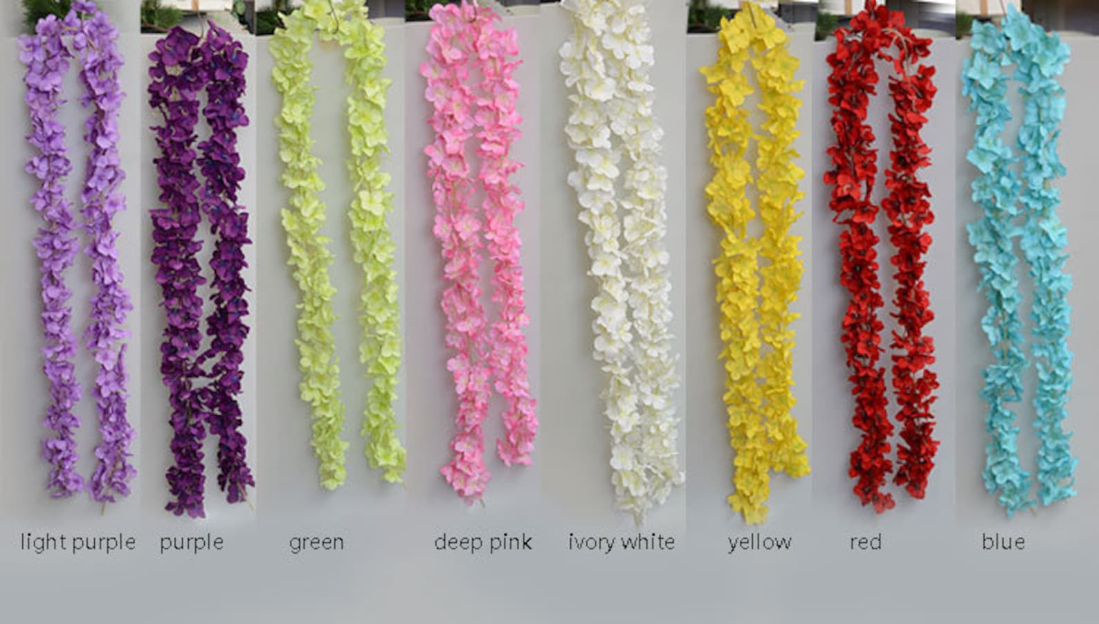 White Wisteria Garland 70 Hanging Flowers 5pcs for Etsy
