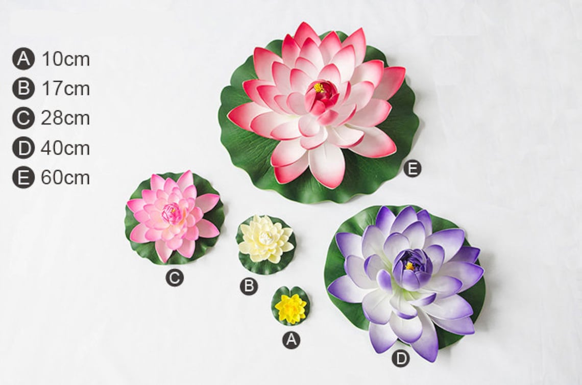 6 PCS Diam.17cm/6.69 Artificial PE Foam Lotus Flowers Etsy