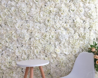 New Arrival White Flower Wall Artificial Rose Hydrangea Flower Backdrops For Romantic  Photography Bridal Shower Panels 40cm*60cm