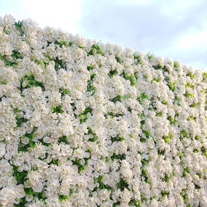 White Fake Flower Wall for Out Wedding Photography Backdrop Simulation Hydrangea Plants For Bridal Shower Party Decor Panel 15.75x23.62inch