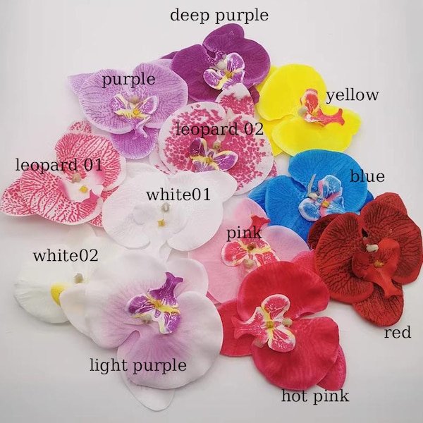 50 Heads/10*10cm Radiant Orchids Silk Phalaenopsis Artificial Simulation Orchid Fabric Silk Butterfly Flowers