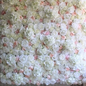 White Ivory Flower Wall for Wedding Photography Backdrop Simulation Fake Flower Wall For Event Baby Shower Party Decor Panel 15.75x23.62inch