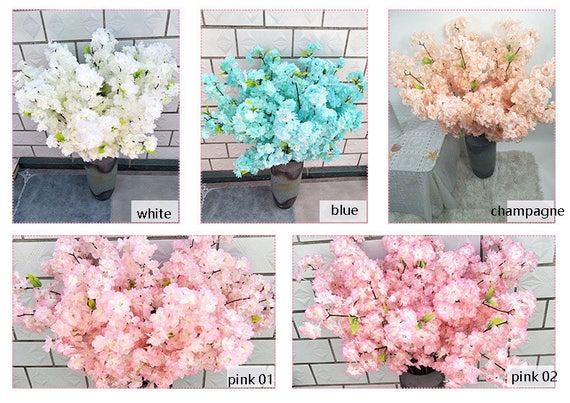 High Quality 5 Stems Length 108cm42.52 Artificial Simulation Silk Cherry Blossom Wedding Decoration Flowers Sakura Spring