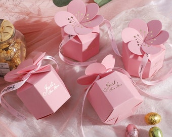100pcs Japan design  pink cherry blossom Wedding Favor box Marriage Party Boxes gift box wedding box sweet love baby shower birthday party
