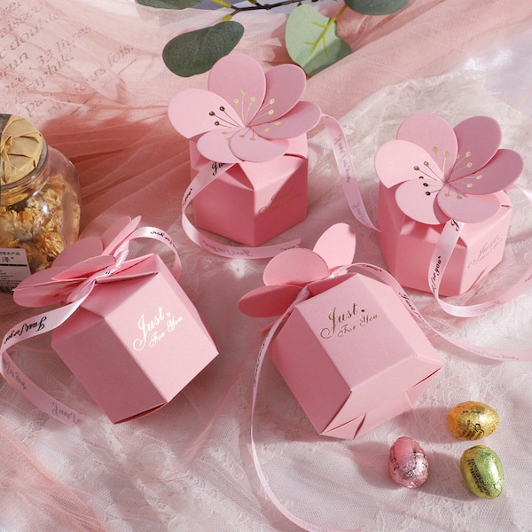 100 stks Japan ontwerp roze kersenbloesem Bruiloft Gunst doos Huwelijk Party Dozen geschenkdoos bruiloft doos zoete liefde baby shower verjaardagsfeestje