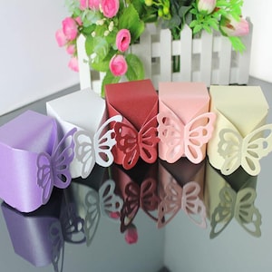 100pcs Butterfly Candy Box Boîtes cadeaux Boîte cadeau Boîte de faveur de mariage Boîte à bébé boîte en papier baie douche doux amour fête d’anniversaire