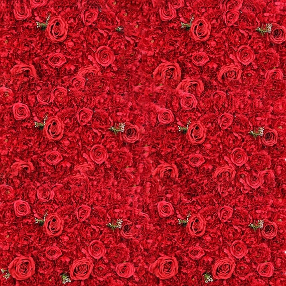 Red Roses Wall Background 8x6.5ft Wedding Ceremony Polyester Photography Backdrop Abstract Paper Art Blossom Flowers Wall Romantic Lover Baby Valentines Day Decor Portrait Shoot Poster Studio