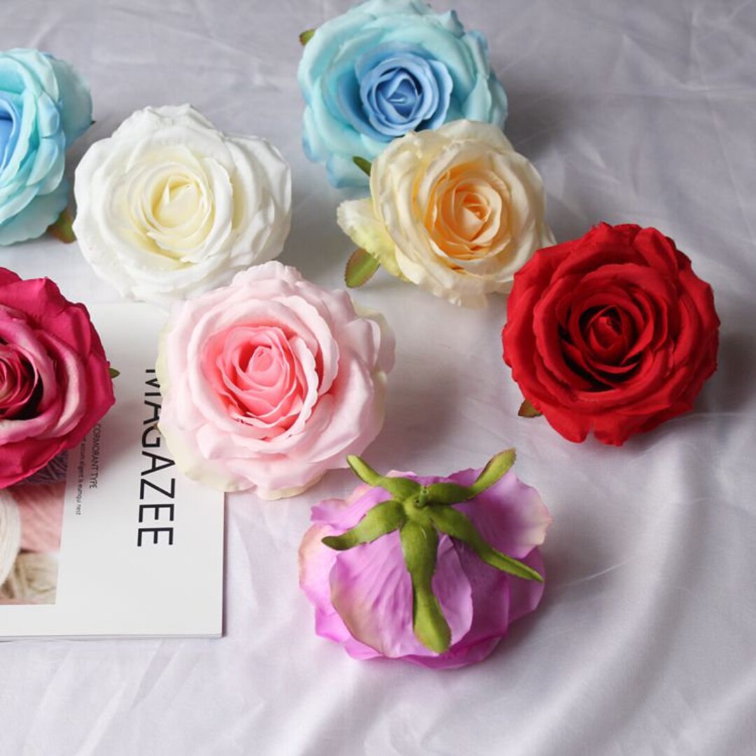 30heads Artificial Simulation Silk Rose Camellia Flower Heads Diameter ...