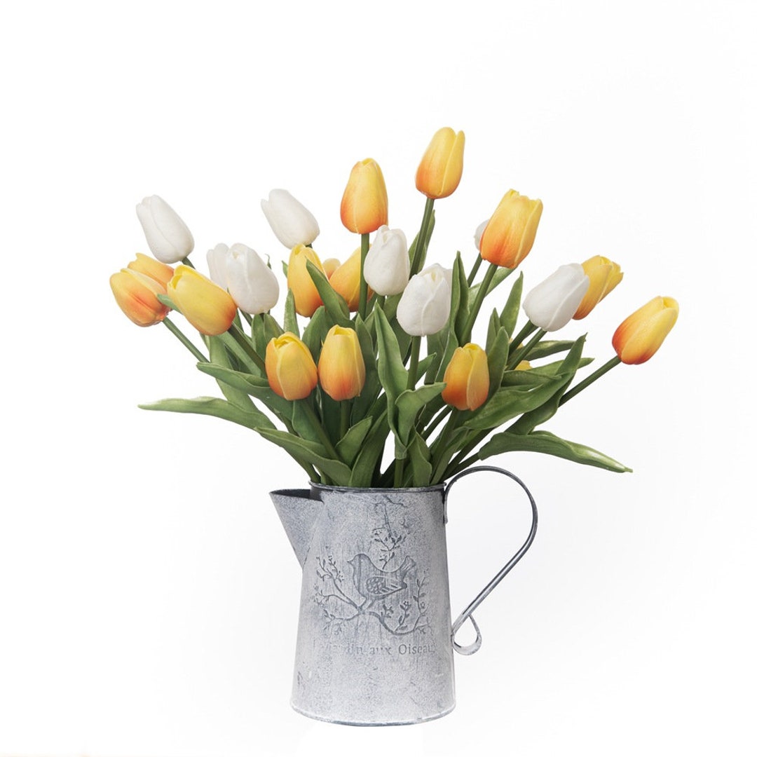 20 fiori di tulipano finti al tatto, bouquet di tulipani artificiali, fiori finti per la decorazione - Rosa | Leroy Merlin