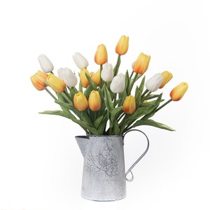 12 Stiele Künstliche Simulation Mini Tulpe PU-Schaum Hochzeit Blumen Faux Tulpen für Hausdekorationen Blumenschmuck Multicolor zur Auswahl