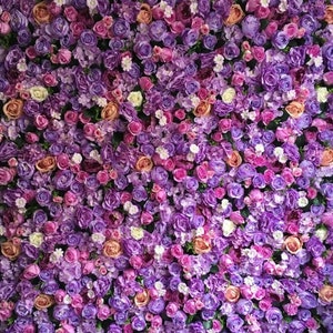 Purple Flower Backdrop Wall For Wedding Arrangement Bridal Shower Baby Shower Photography Background Floral Panels 15.75X23.62&quot;