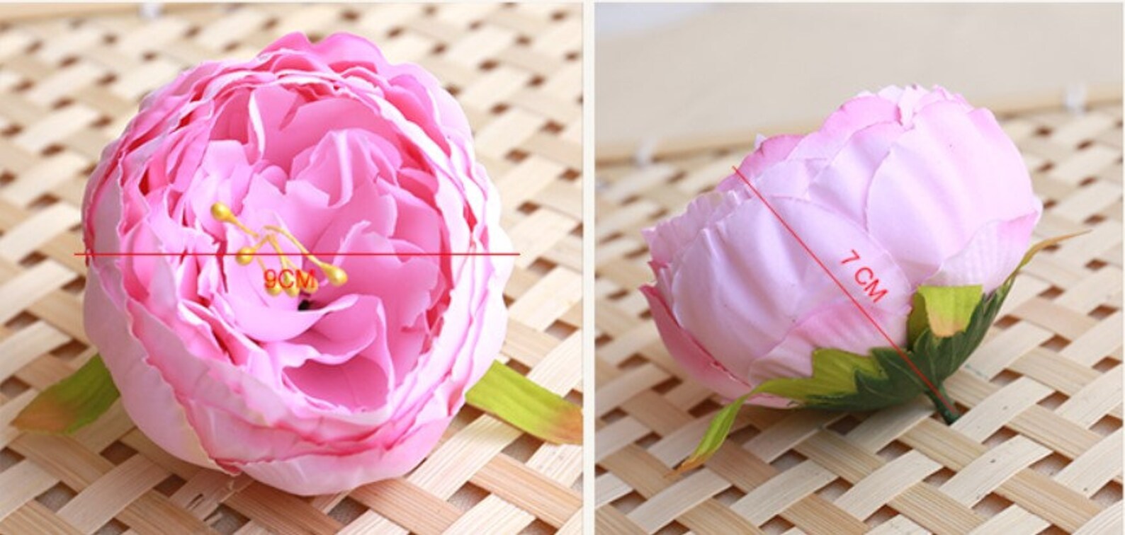 Wholesale 50 Heads Artificial Simulation Silk Peony Camellia Flower ...