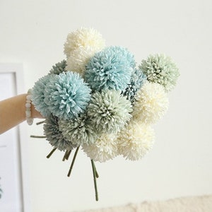 12 steli simulazione artificiale dente di leone Allium giganteum Rege ortensia pompon fiori nuziali per centrotavola cerimonia ricevimento