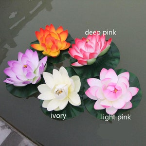 Big Size Water Lily  Diam.40cm/60cm Artificial PE Foam Lotus Flowers Simulation Water Lily Floating Pool Plants Wedding Garden Decoration