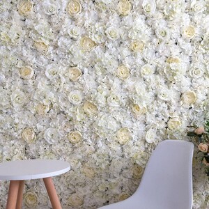 Ivory Wedding Flower Wall Artificial Simulation Rose Hydrangea Flower For Romantic  Photography Special Event Backdrop Panels 40cm*60cm