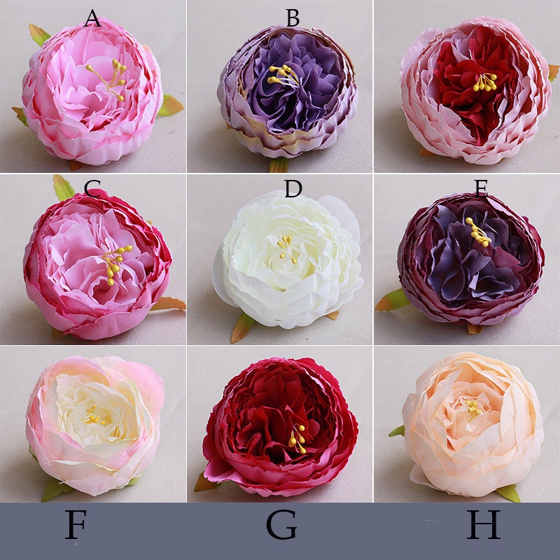 Wholesale 50 Heads Artificial Simulation Silk Peony Camellia Flower ...