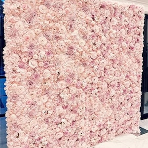 Baby Pink Flower Wall per matrimonio romantico fondale fotografico Baby Shower evento speciale disposizione decorazioni finte pannelli floreali 40x60 cm
