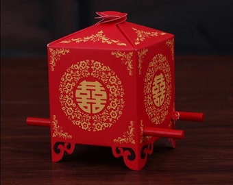 Wholesale 50-100pcs Bride Sedan Chair Traditional Chinese Style Wedding Favor Boxes Gift Box Candy Box Paper Box