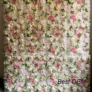 Baby Pink Fake Flower Wall For Wedding Photography Backdrop Special Event Party Boutique Shop Decor Floral Panels 40x60cm