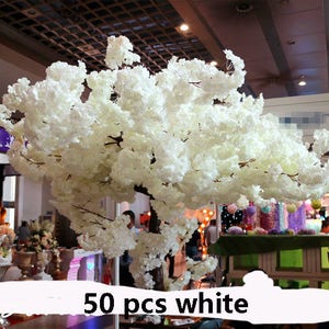 5 Stems Length 100cm/39.97" Artificial Simulation Silk Cherry Blossom Wedding Decoration Flowers Sakura Spring