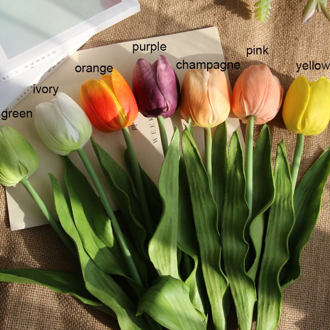 Real Touch Tulips PU Foam Soft Flowers Length Etsy