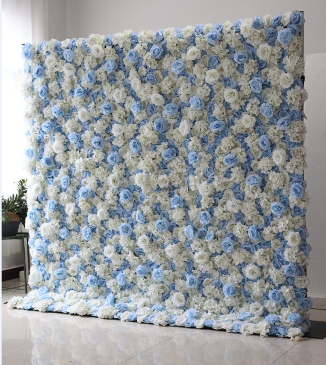 New Design Baby Blue Flower Wall for Wedding Arrangement Event Salon