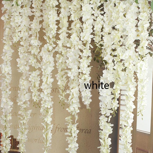 White Wisteria Garland 70 Hanging Flowers 5pcs for Etsy Canada